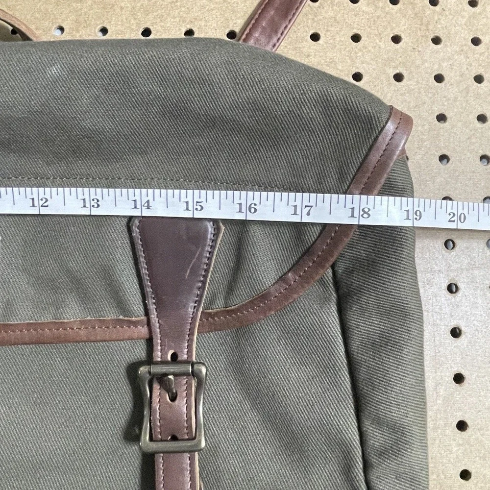 H.GOOSE Field Collection Canvas Leather Buffalo Plaid Lined Messenger Bag